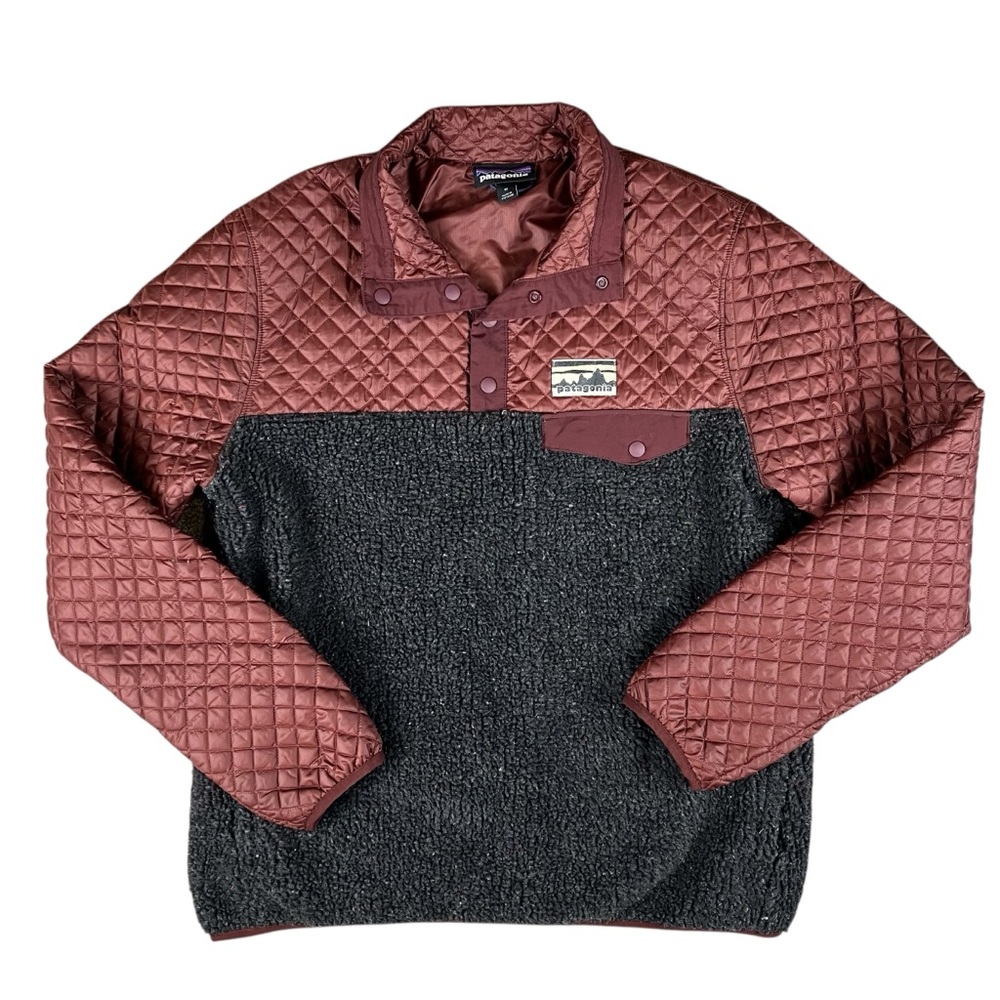 Patagonia Mixed Snap-T Pullover Women's Medium Rare Drumfire Red Maroon Color